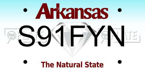 S91FYN Arkansas License Plate