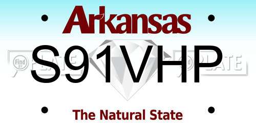 S91VHP Arkansas License Plate