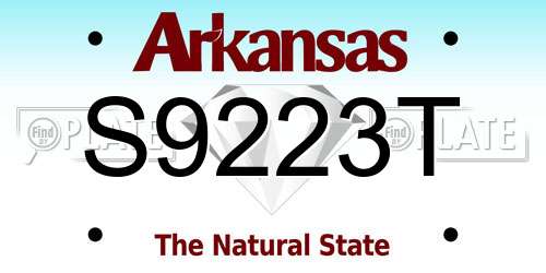 S9223T Arkansas License Plate