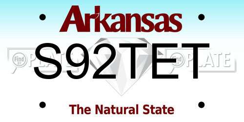 S92TET Arkansas License Plate