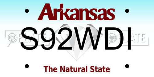 S92WDI Arkansas License Plate