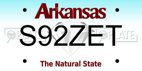 S92ZET Arkansas License Plate