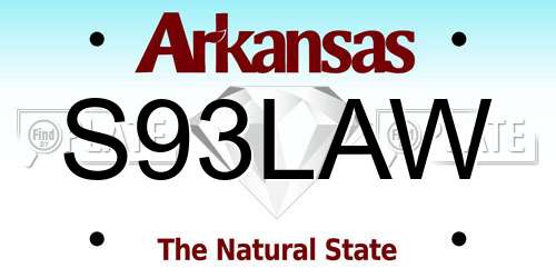 S93LAW Arkansas License Plate