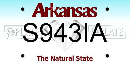 S943IA Arkansas License Plate