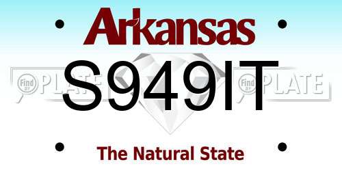S949IT Arkansas License Plate
