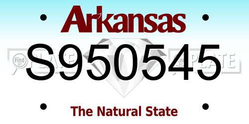 S950545 Arkansas License Plate