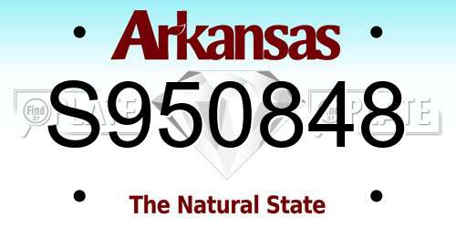 S950848 Arkansas License Plate