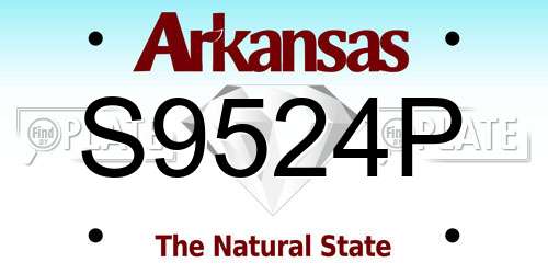 S9524P Arkansas License Plate