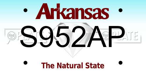 S952AP Arkansas License Plate