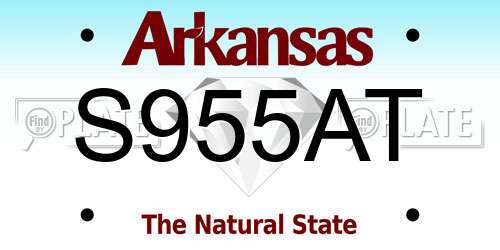 S955AT Arkansas License Plate