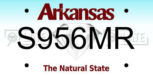 S956MR Arkansas License Plate