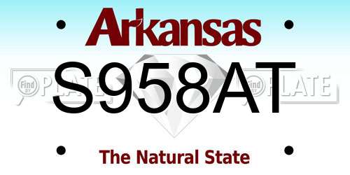 S958AT Arkansas License Plate