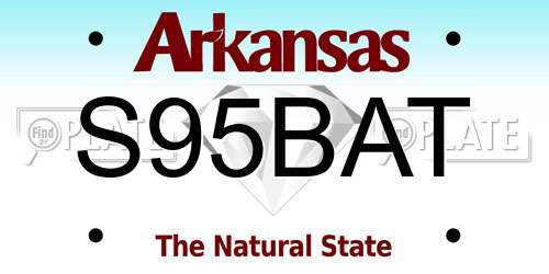 S95BAT Arkansas License Plate