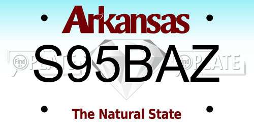 S95BAZ Arkansas License Plate