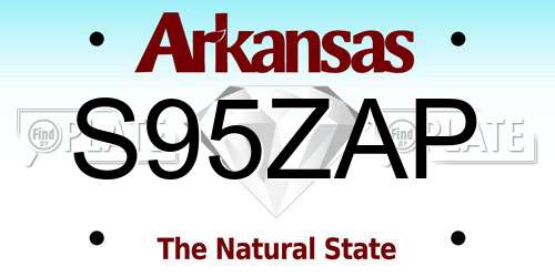 S95ZAP Arkansas License Plate