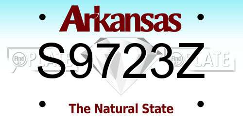 S9723Z Arkansas License Plate