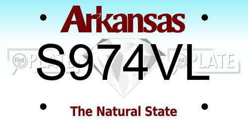 S974VL Arkansas License Plate