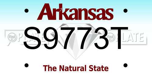 S9773T Arkansas License Plate