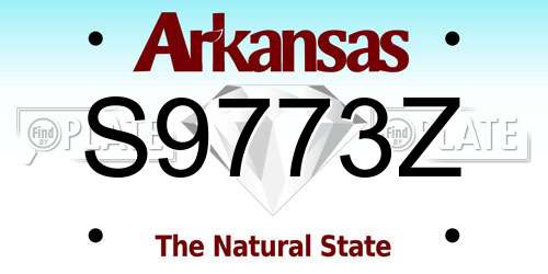 S9773Z Arkansas License Plate