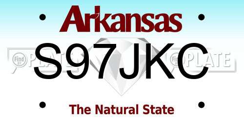 S97JKC Arkansas License Plate
