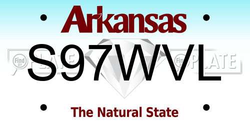 S97WVL Arkansas License Plate