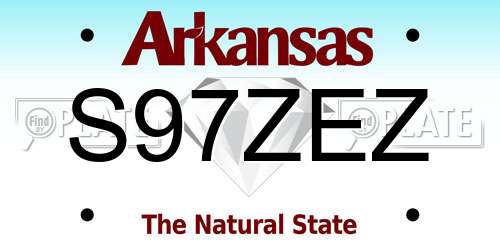 S97ZEZ Arkansas License Plate