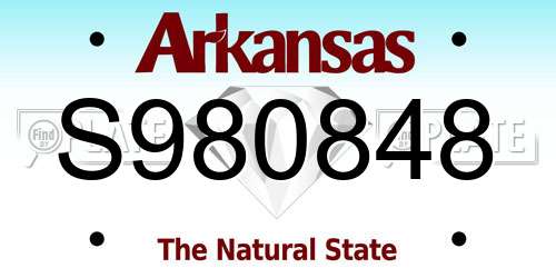 S980848 Arkansas License Plate