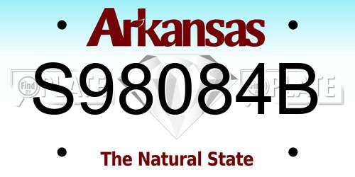 S98084B Arkansas License Plate