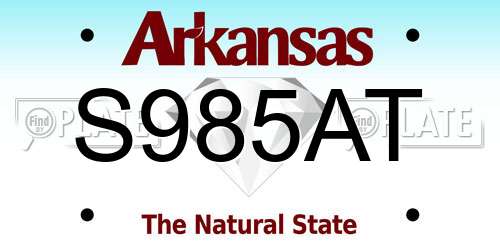 S985AT Arkansas License Plate