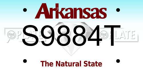 S9884T Arkansas License Plate