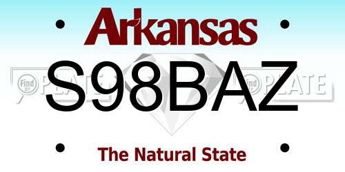 S98BAZ Arkansas License Plate