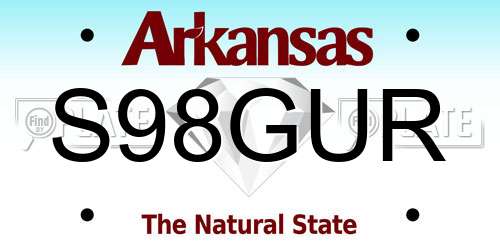 S98GUR Arkansas License Plate
