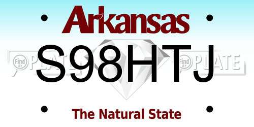 S98HTJ Arkansas License Plate