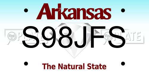 S98JFS Arkansas License Plate