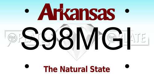 S98MGI Arkansas License Plate