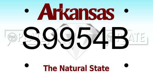 S9954B Arkansas License Plate