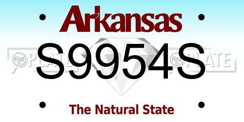 S9954S Arkansas License Plate