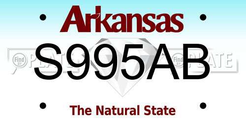 S995AB Arkansas License Plate