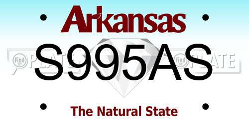 S995AS Arkansas License Plate