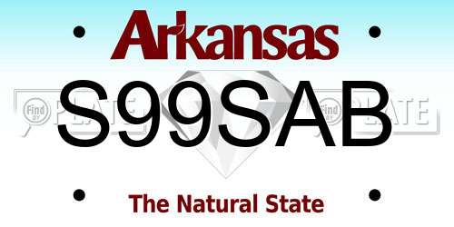 S99SAB Arkansas License Plate