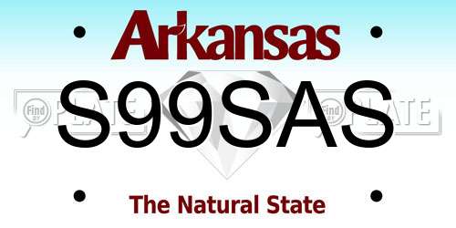 S99SAS Arkansas License Plate