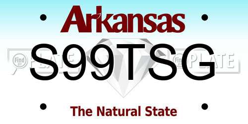 S99TSG Arkansas License Plate