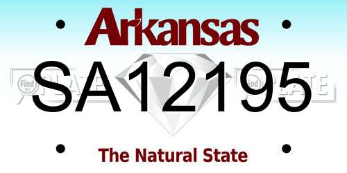 SA12195 Arkansas License Plate