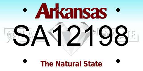 SA12198 Arkansas License Plate