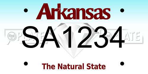 SA1234 Arkansas License Plate