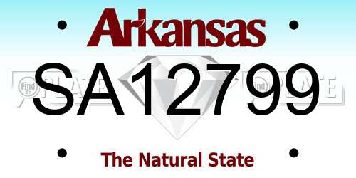 SA12799 Arkansas License Plate