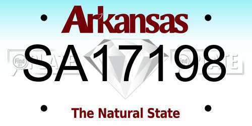 SA17198 Arkansas License Plate