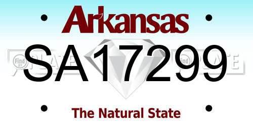 SA17299 Arkansas License Plate