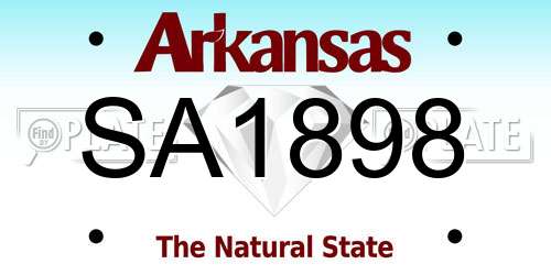 SA1898 Arkansas License Plate