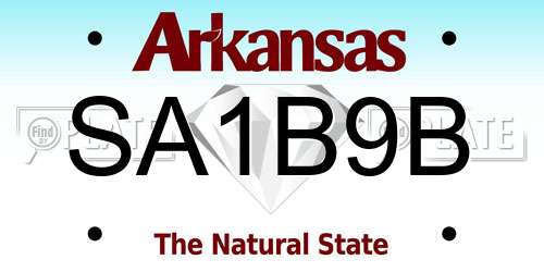 SA1B9B Arkansas License Plate
